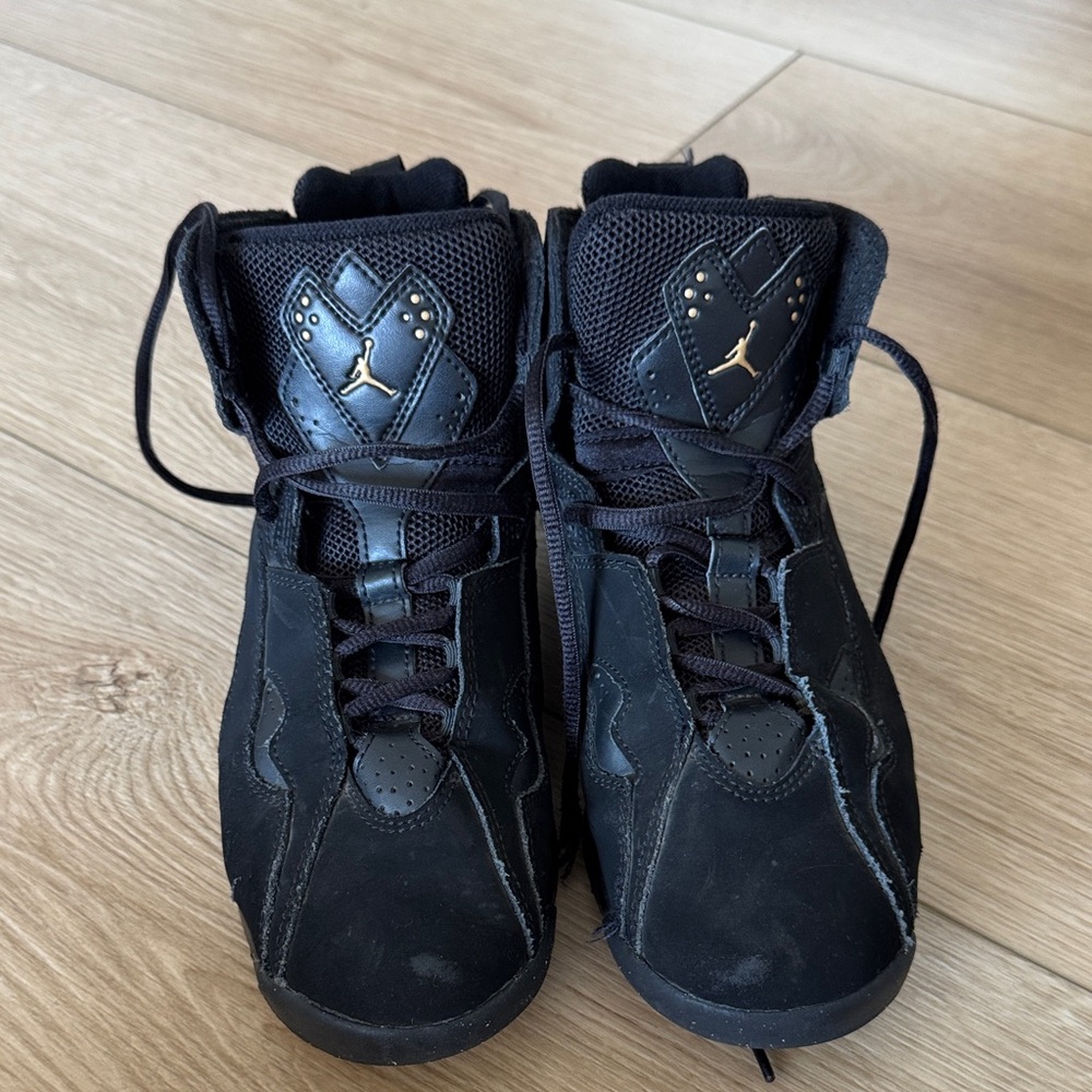 Nike Kids Air Jordan Black Sneakers with Gold Accents